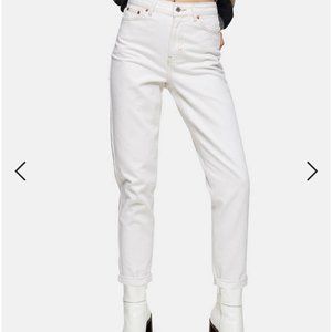 Topshop Mom jeans in off-white  Size 6